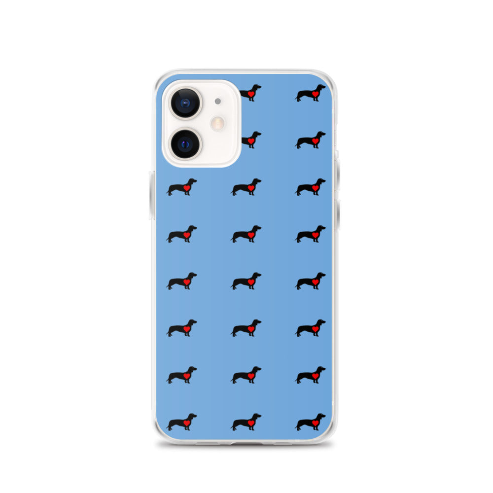 Coque Teckel iPhone <br> Bleu