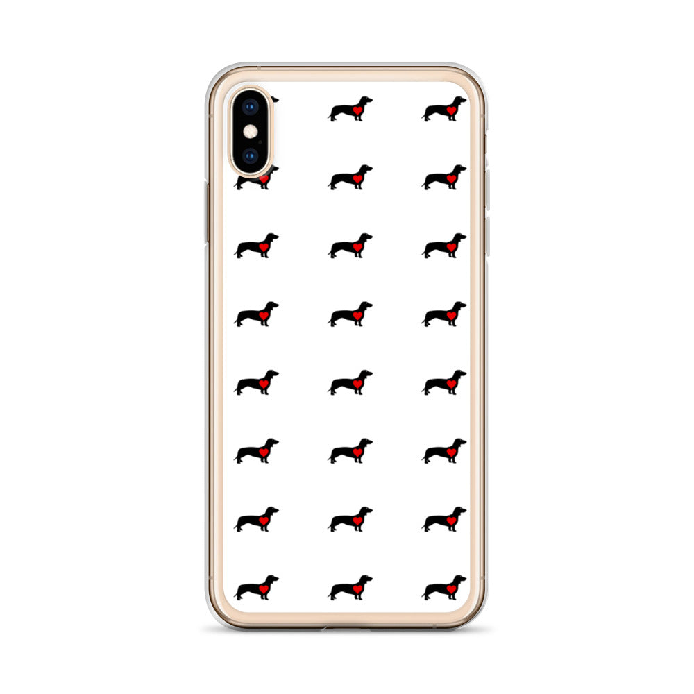Coque Teckel iPhone <br> Blanc