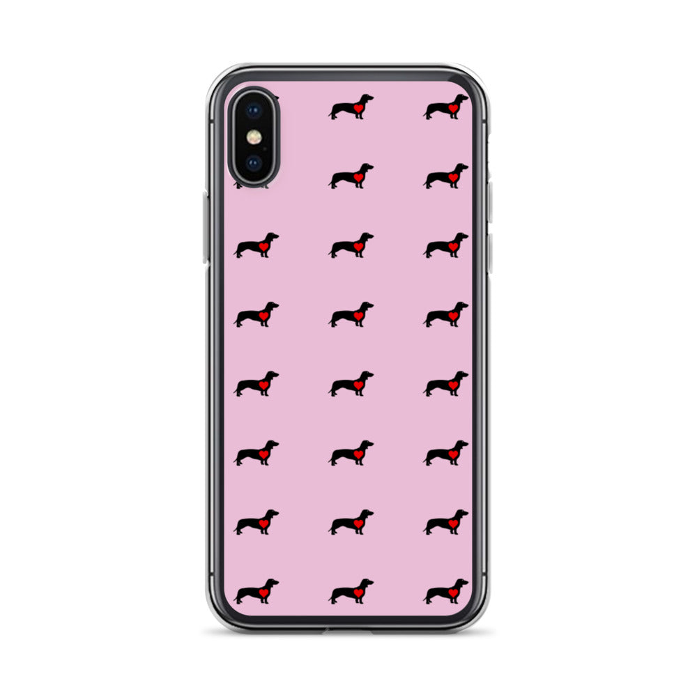Coque Teckel iPhone <br> Rose