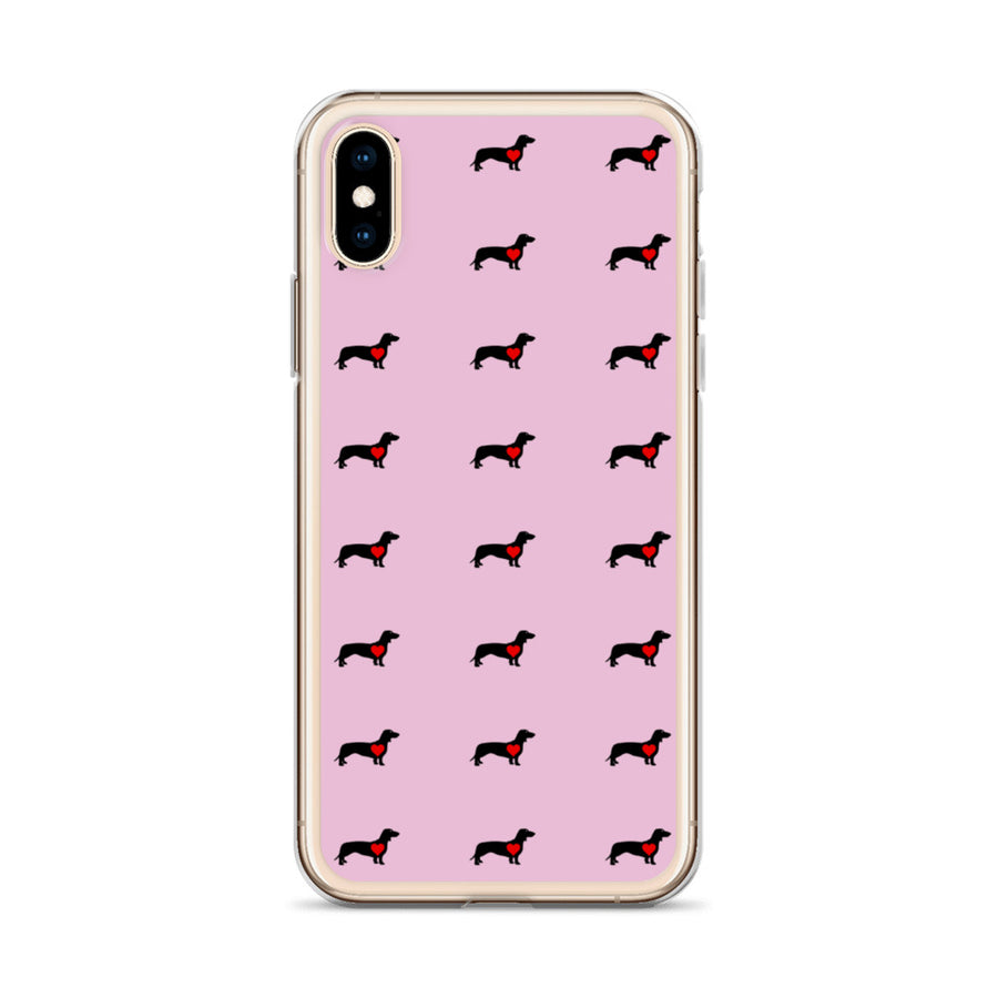 Coque Teckel iPhone <br> Rose