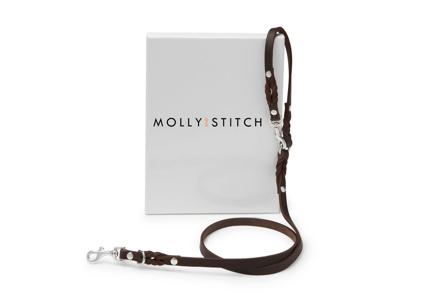 Laisse Teckel en Cuir Marron