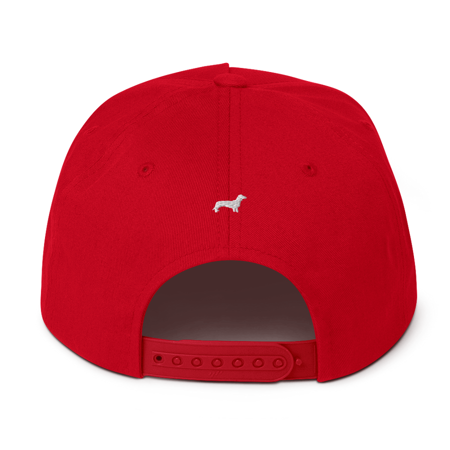 Casquette Visière Plate Chien Rouge