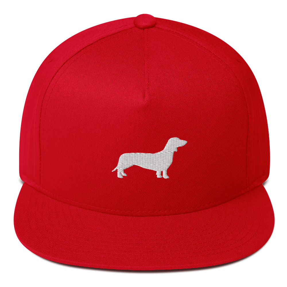 Casquette Visière Plate Teckel Rouge