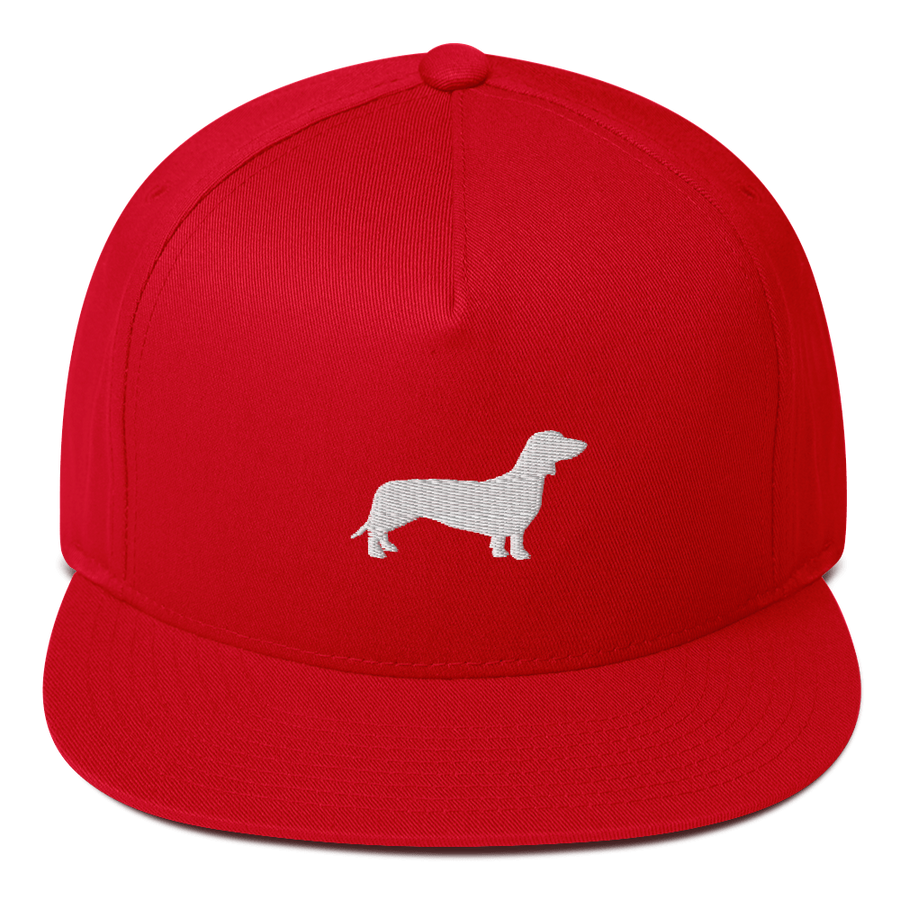 Casquette Visière Plate Teckel Rouge