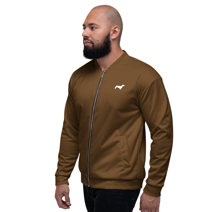Bomberjacke Hund Wurst schokoladenbraun