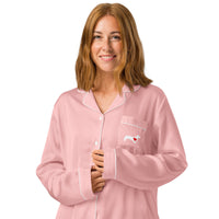 Thumbnail für langärmeliger Pyjama für Damen, rosa, Dackelmuster