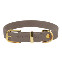 Miniaturansicht für hochwertige Lederhalsband für Hunde in Taupe