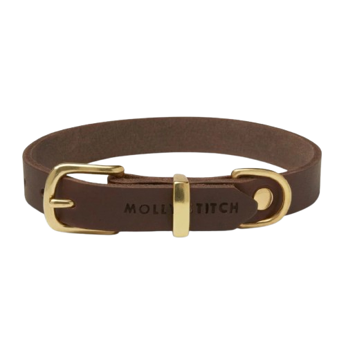 Sellerie Teckel <br> Collier Cuir Butter Marron