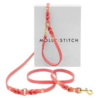 Miniaturansicht für verstellbare rosa Lederleine