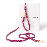 Thumbnail für Lederleine für Dackel in Rosa