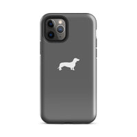 Miniaturbild für graue iPhone-Hülle mit Dackelmotiv