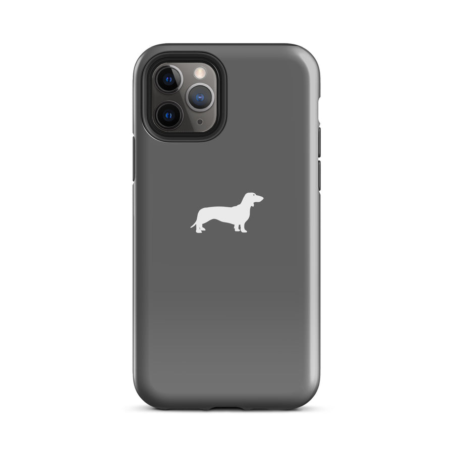graue Dackel-Hülle für iPhone
