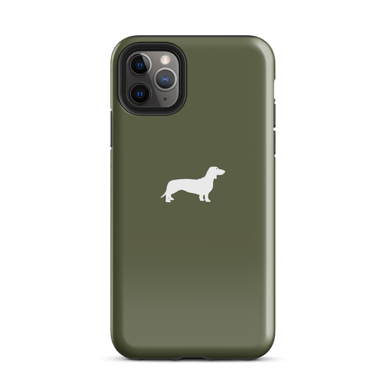 iPhone-Hülle mit Dackelmotiv in Khaki