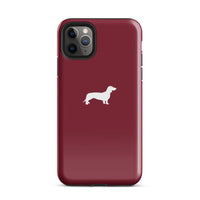 Miniaturbild für iPhone-Hülle mit Dackel in Bordeauxrot