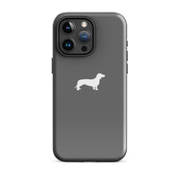 Miniaturbild für schlichte graue iPhone-Hülle mit Dackelmotiv