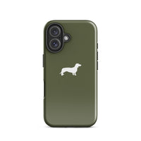 Miniaturansicht für moderne iPhone-Hülle in Khaki mit Dackelmotiv