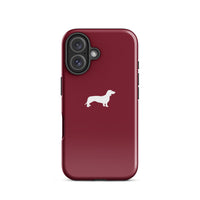 Miniaturbild für exklusive iPhone-Hülle im Dackel-Design in Bordeauxrot