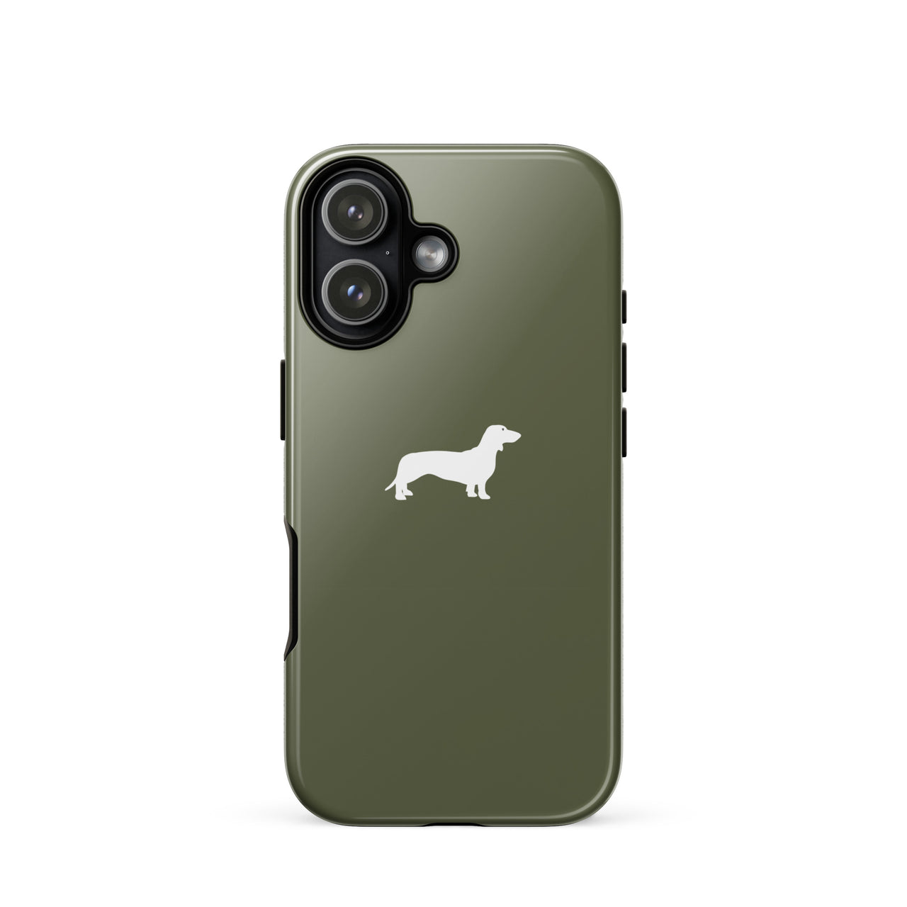 Chic iPhone-Hülle in Khaki mit Dackelmotiv