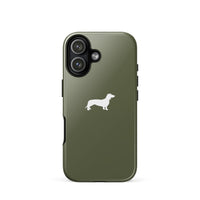 Miniaturbild für schicke iPhone-Hülle in Khaki mit Dackelmotiv