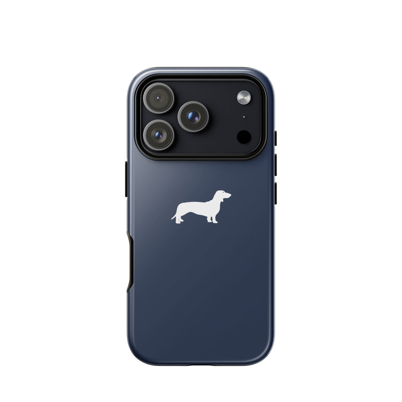 iPhone-Hülle mit Dackel-Motiv in Nachtblau