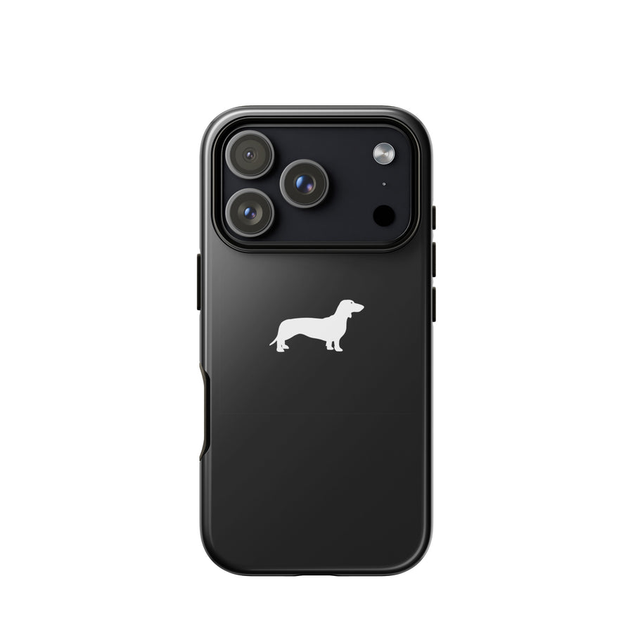 Exklusive schwarze iPhone-Hülle mit Dackelmotiv