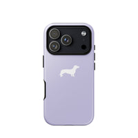 Miniaturansicht für robuste iPhone-Hülle mit Dackelmotiv in Lila