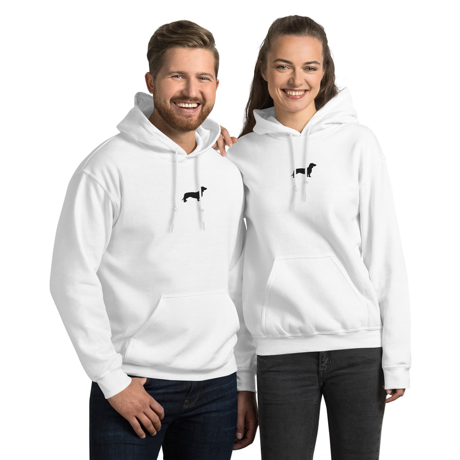 Unisex-Sweatshirt mit Hundemotiv in Weiß