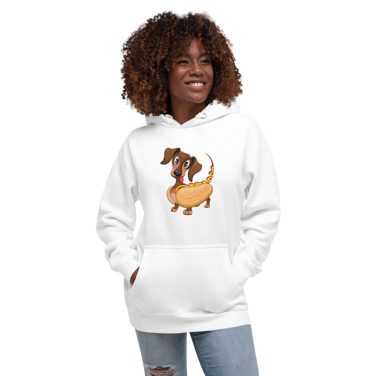 Sweatshirt „Hot Dog Hund“ für Damen