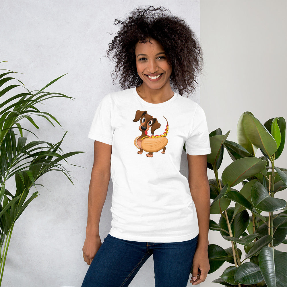T-Shirt Hot Dog Hund für Damen