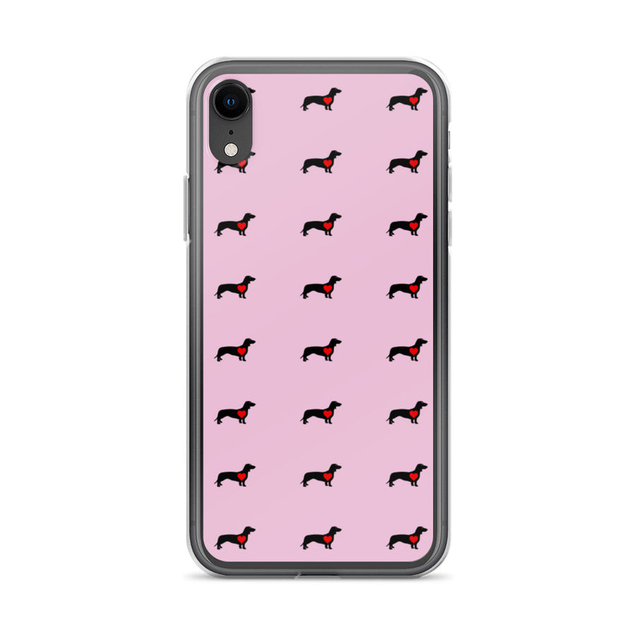 Coque Teckel iPhone <br> Rose