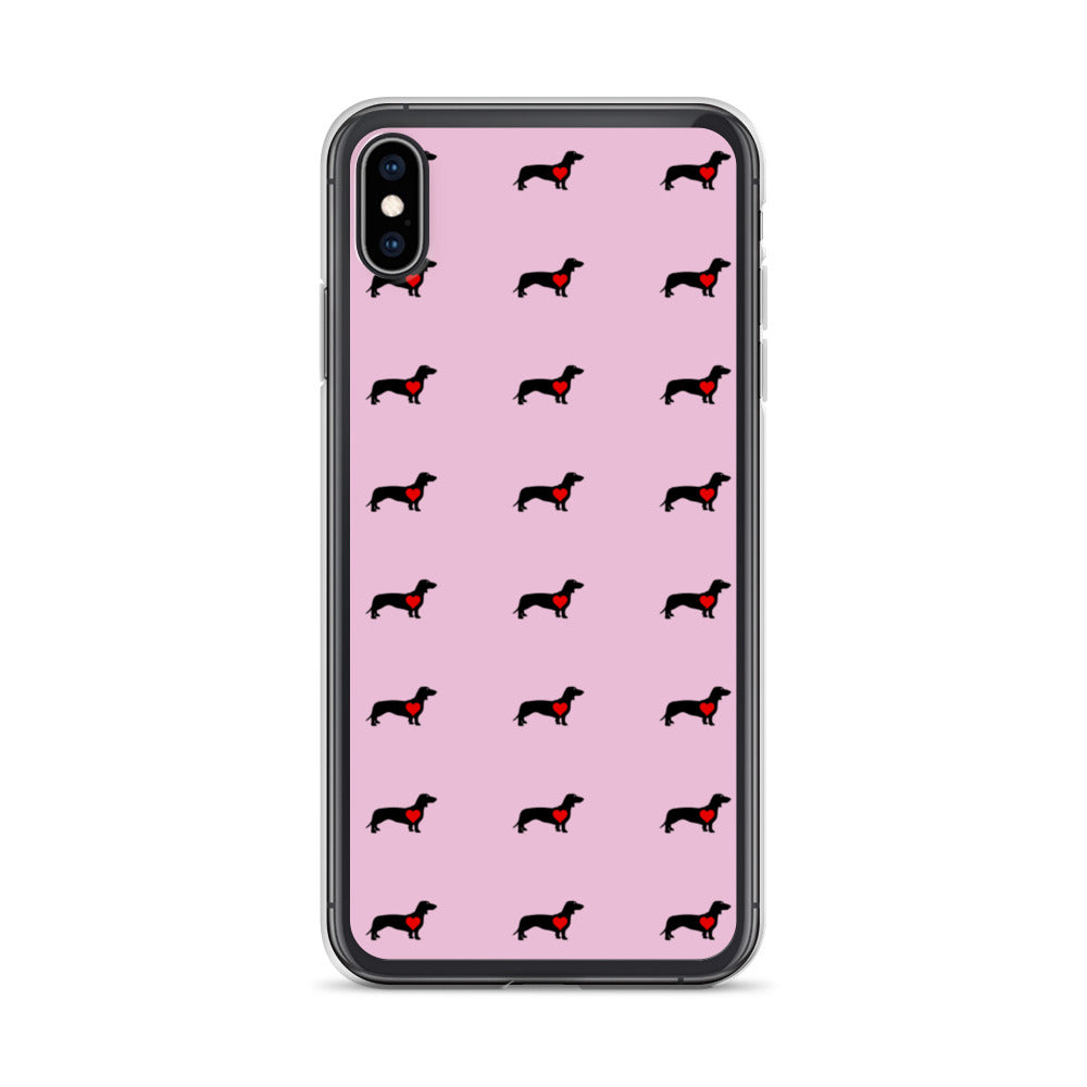 Coque Teckel iPhone <br> Rose