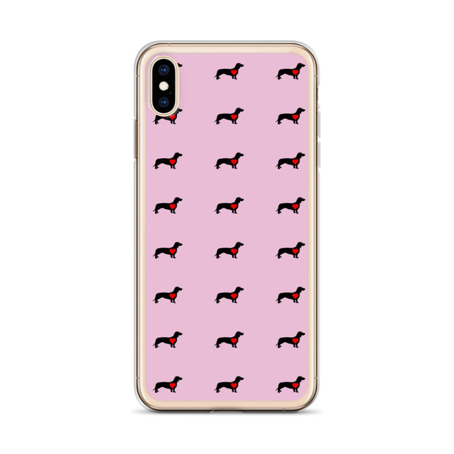 Coque Teckel iPhone <br> Rose