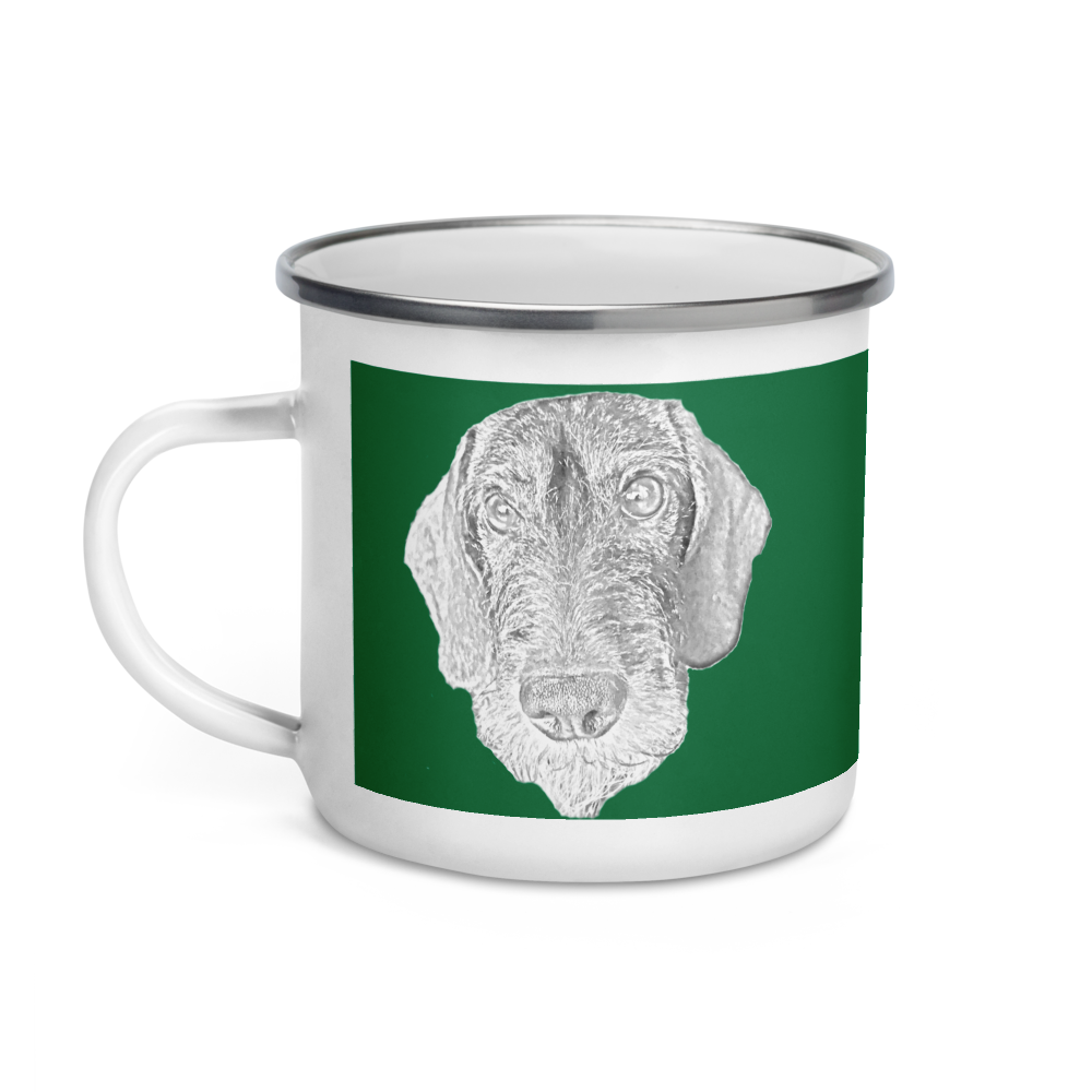 Emaillierter Becher Hund