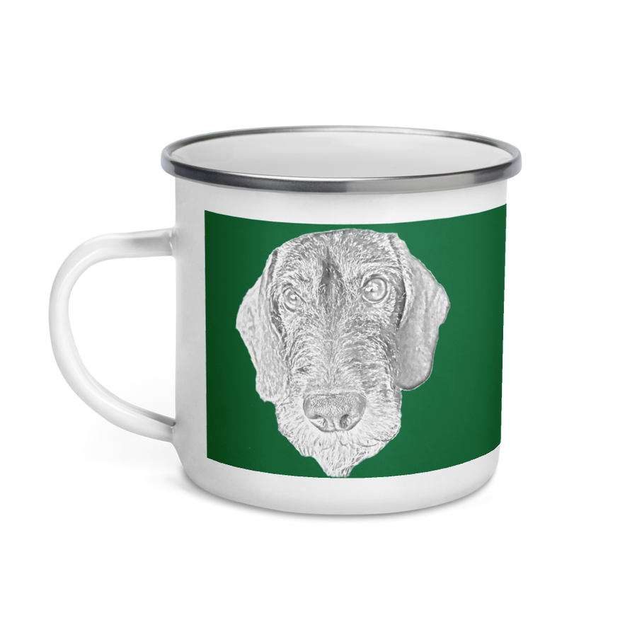 Emaillierter Becher Hund