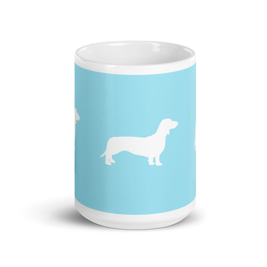 Tasse Dackel Keramik Blau